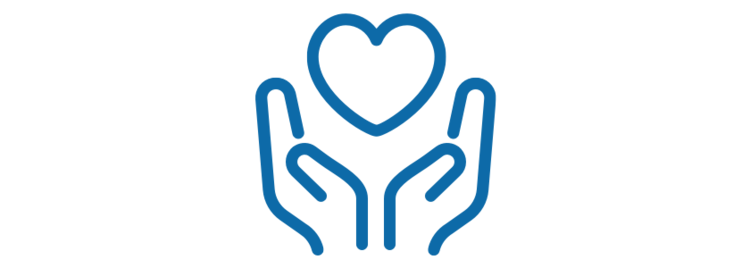 Icon of hands holding heart